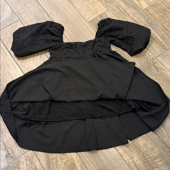 Sweet Lemon Black Textured Babydoll Dress Small - Picture 6 of 11